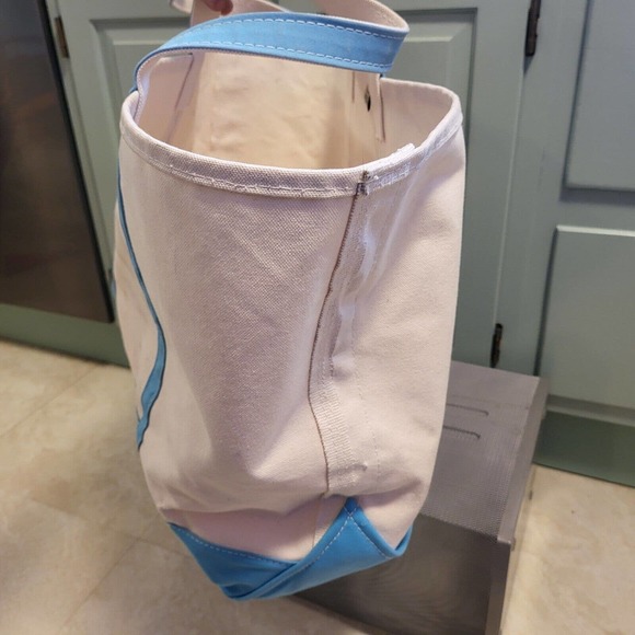 VTG LL Bean Boat And Tote & Sky Baby Light Blue XL Canvas Bag USA RARE - Picture 5 of 12